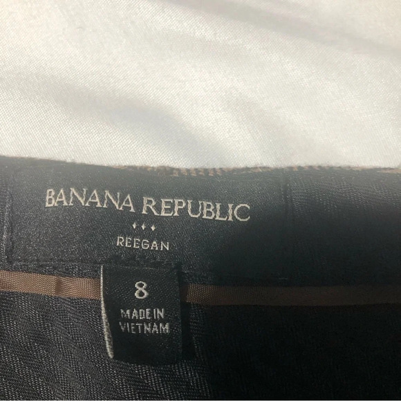 Banana Republic Reegan Wool Blend  Trousers Brown Herringbone pockets - Picture 4 of 12